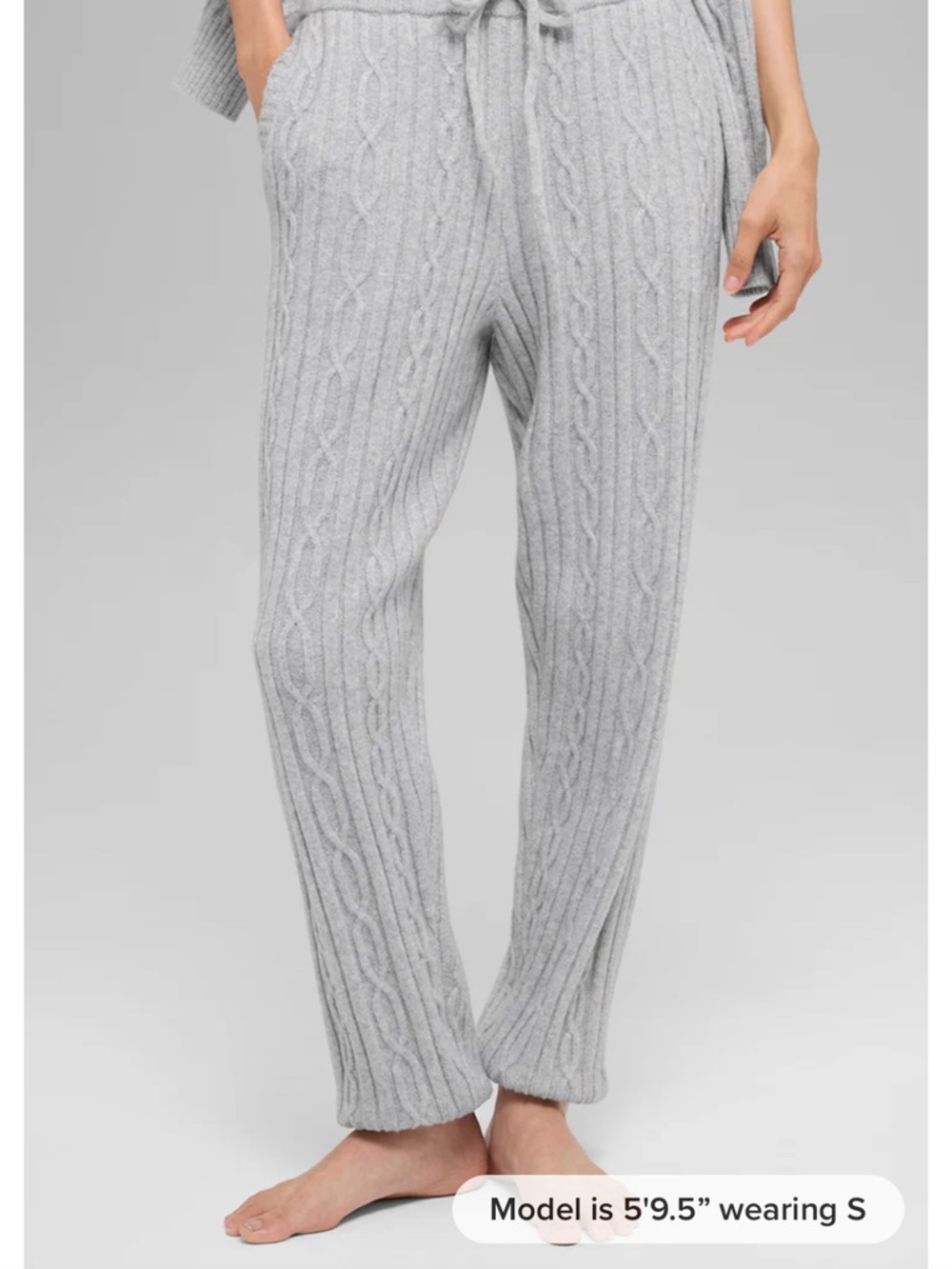 ALO Yoga Cable-Knit Joggers in Light Gray